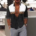 thumbnail image 1 of Camisa estampada de un solo pecho de manga larga de alta calidad para hombre, moda de primavera , nueva ropa de diseñador de calle para hombre, 1 of 6