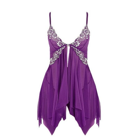 

ãJCXAGRãLingerie for Women Front Closure Lace V Neck Mesh Sleepwear Lingerie