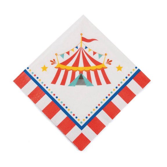Carnival Lunch Napkins - Party Supplies - 16 Pieces