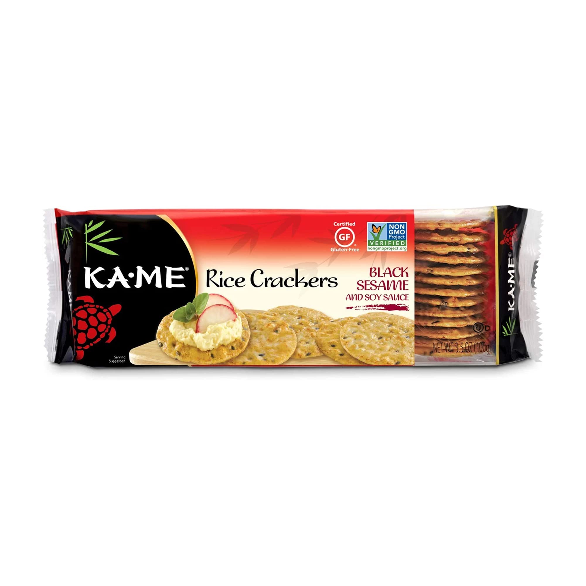 KA-ME Black Sesame & Soy Rice Crackers 3.5 oz/Trays (Pack of 12) Asian  Ingredients & Flavors, No Artificial Colors, Non GMO, Great with Cheese,  Soups, Salad, Dipping and More - Walmart.com