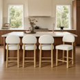 thumbnail image 2 of ReNest 26" Counter Height Bar Stools, Modern Upholstered Bar Stools for Kitchen Island & Home Bar, Cream Fabric, Set of 4, 2 of 15