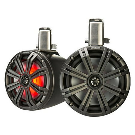 Kicker 45KMTC8 8" Marine Coaxial Tower System - Pair (Charcoal)