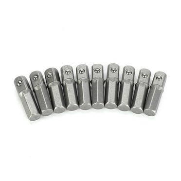 10pcs Socket Adapter Converter 1/4" Hex Shank To 1/4" Square Drive 25mm