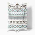 thumbnail image 2 of Aztec Blanket, Brown and Blue Boho Native Tribal American Throws Blankets, Southwest Geometric Vintage Flannel Soft Blanket Cover for Couch Chair Bed Outdoor Travel Decor, 50X60IN, 2 of 5