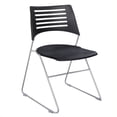 thumbnail image 1 of Safco Chaise d'Invité Pique en Noir et Argent (Lot de 4), 1 of 1