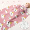 thumbnail image 5 of Kainsy Throw Blanket for Teens Boys Girls, All Season Throw Blanket for Couch/Sofa/Bed, Lightweight Soft Warm Flannel Kids Blankets for Camping/Picnic/Travel, Pink Crown Cloud, ”(40"x50"), 5 of 7