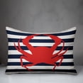 thumbnail image 2 of Creative Products Navy Stripes Red Crab 14x20 Spun Poly Pillow, 2 of 2