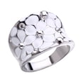 thumbnail image 2 of SPRING PARK Ladies Ring Flower Pattern Finger Decoration White Wedding Band Ring for New Year Gift Round Ring, 2 of 6