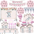 thumbnail image 2 of Decoración de fiesta de cumpleaños de elefante rosa, globo desechable, cubiertos, decoraciones para fiesta de cumpleaños, suministro de decoración para Baby Shower, regalo, 2 of 5