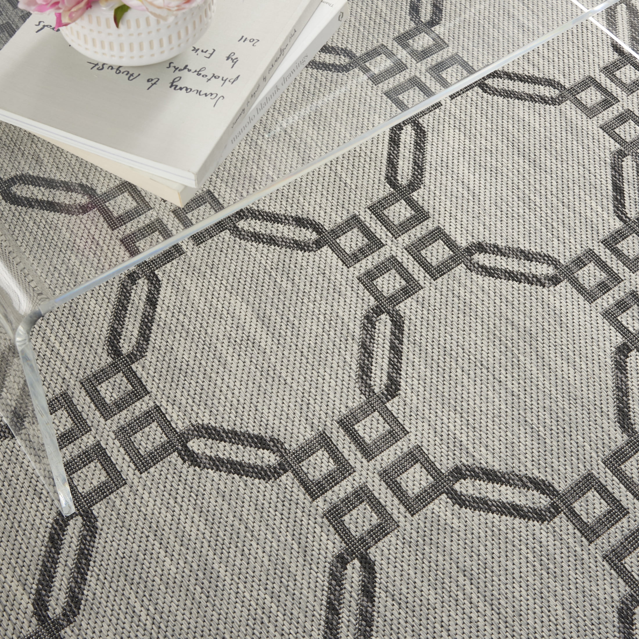 Nourison Country Side 7' x 10' Ivory/Charcoal Transitional Rug