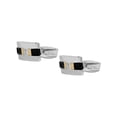 thumbnail image 3 of Men’s Stainless Steel Diamond Accent Tri Tone Cuff Links, 3 of 4