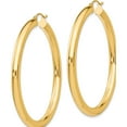 thumbnail image 3 of 14K Yellow Gold Polished 4mm Lightweight Tube Hoop Earrings (50 X 4) Made In Peru t952l, 3 of 6