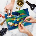 thumbnail image 5 of Ocean Cutting Board, Abstract Digital Geometric Pieced Fish Circle Curves Depths of the Sea Theme, Decorative Tempered Glass Cutting and Serving Board, Small Size, Multicolor, by Ambesonne, 5 of 5