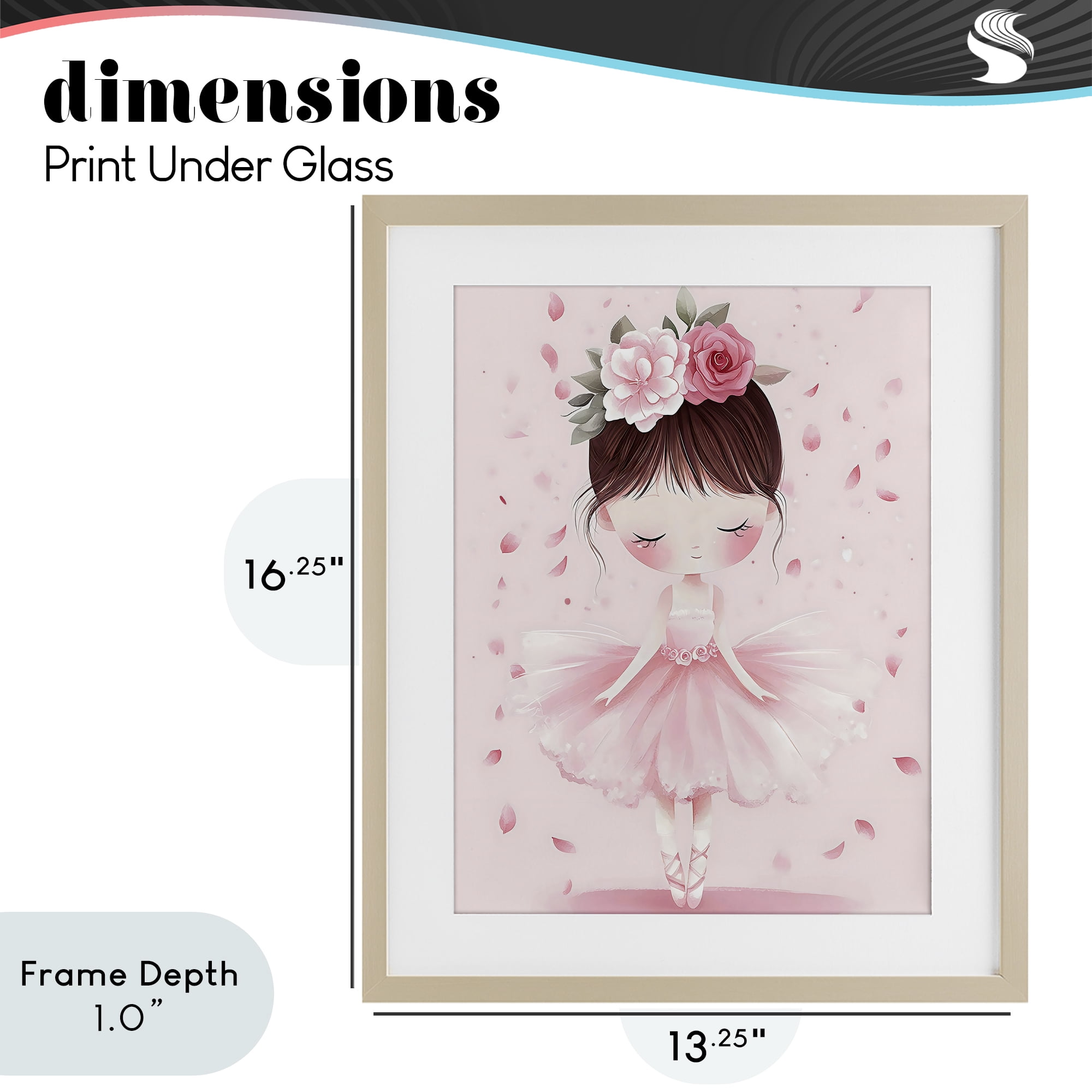 Stupell Industries Ballerina With Floral Headdress Birch Framed Print Under Glass, design by Creative Studio