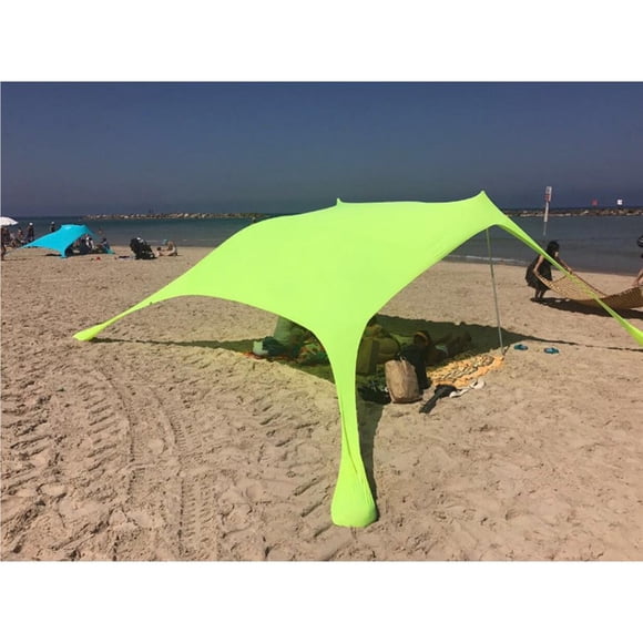 Abri de Plage Portable Léger Durable Pare-Soleil de Plage Installation Facile Auvent Pare-Soleil de Plage