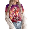 thumbnail image 2 of Hazbin Hotel Moda Casual Mujer Impreso Manga Corta Cuello Redondo Pullover Tops Multicolor/2XL, 2 of 6