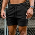 thumbnail image 7 of PEASKJP Men's Shorts Casual Elastic Waist Drawstring Lightweight Summer Beach Shorts (Black,XL), 7 of 7