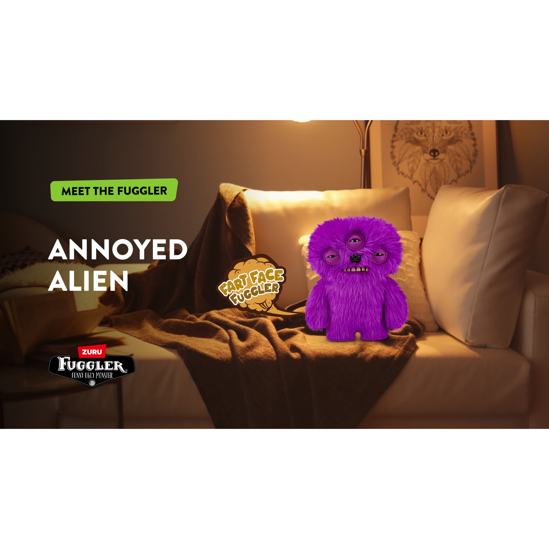 Fuggler Fart Face 9 inch (Alien) Soft Plush, Funny Ugly Monster Stuffed Animal Toy by ZURU
