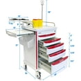thumbnail image 3 of POCHAR Medical Crash Cart with Emergency Accessory - Mobile Emergency Cart for Hospitals and Clinics (Red-White), 3 of 10