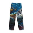 thumbnail image 3 of Lsque Ocean Coral Turtle Print Men's Pajama Pants, Lounge Pant - Comfortable Home Wear,Elastic Waistband, Stylish Design-Large, 3 of 9