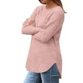 thumbnail image 4 of SDNall Sweaters For Women，Long Sleeve Shirts For Women 2025 Fall Clothes Tunic Tops Loose Fit Dressy Crewneck Pullover Sweaters Curved Hem, 4 of 6