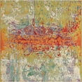 thumbnail image 3 of Unique Loom Outdoor Modern Collection Area Rug - Crumpled (5' Square Multi/Gold), 3 of 7