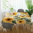 thumbnail image 3 of Yayeee Tablecloths 60" x 90" Rectangle Wrinkle Resistant Party Table Cover, Beige Sunflowers, 3 of 8