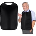 thumbnail image 1 of Baberos elásticos de doble capa para adultos con recogedor de migas, impermeables, lavables, protectores de ropa de comedor para adultos, 1 of 5