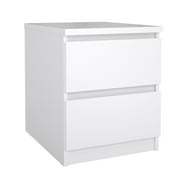Tvilum Scottsdale 2 Drawer Bedroom Nightstand for Adults, White High Gloss