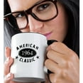 thumbnail image 2 of 3dRose, 1964 American Classic - Personalized Birth Year Birthday gift - black grunge vintage look - funny, 11oz Two-Tone Black Mug, 2 of 7