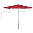 thumbnail image 4 of vidaXL Garden Parasol with Pole 210x140 cm Bordeaux Red, 4 of 4