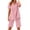 *Pink, variant on VBVC Women's Collared 2 Piece Office Set,Short Sleeve Top and Bermuda Shorts For Women, Ladies' Breathable Summer Loungewear With Pockets,Beige,S-3XL