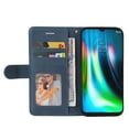thumbnail image 2 of Case for Motorola Moto G9 Play Leather Wallet Book Flip Folio Stand View Cover - Blue, 2 of 5
