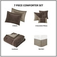 thumbnail image 4 of 7 Piece Micro Corduroy Comforter Set Brown Queen, 4 of 10