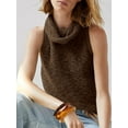 thumbnail image 4 of Sleeveless Women Casual Turtleneck Sweater Fashion Knit Tops, 4 of 5