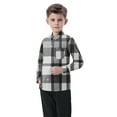 thumbnail image 5 of Cethrio Kids Boys Plaid Shirts, Long Sleeve Casual Collared School Button Down Shirts Black Size 5T, 5 of 5