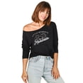 thumbnail image 2 of Little Moments, Big Memories Women's Fashion Slouchy 3/4 Sleeves Raglan Lightweight Sweatshirt Black Small, 2 of 3