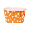 thumbnail image 6 of Panificio 1 oz Round Polka-Dotted Hot Orange Paper Small Baking Cup - Pleated - 2" x 2" x 1 1/4" - 200 count box, 6 of 11