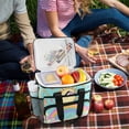 thumbnail image 5 of FORMRS Insulated Cooler Bag 24 Cans Capacity Soft Leakproof Lunch Box with Side Pockets, Retro Blue Rainbow, 5 of 7