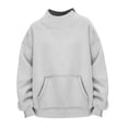 thumbnail image 4 of Dwellite Mock Neck Sweatshirt for Women 2026 Oversized Turtleneck Pullover Fall Fashion Long Sleeve Tops Gray M, 4 of 7