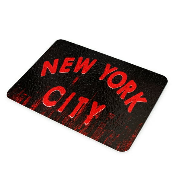 KuzmarK Glass Cutting Board - New York City Skyline Red
