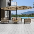 thumbnail image 2 of Gaderth 4 M/13 FT Large Patio Umbrella, Extra Wide Rectangular Outdoor Table Umbrella With 12 Ribs, Crank Lift and UV Protection, Heavy Duty Market Umbrella for Patio Backyard Pool Garden, No Base, 2 of 9