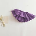 thumbnail image 3 of Soft Cotton Girls Summer Skirt Clearance Newborn Baby Girls Short Pants Solid Ruffle Cotton Bloomers Skirt Outerwear Pants Cake Puffy Skirt New Purple 3-4 Years, 3 of 3