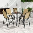 thumbnail image 5 of Costway 2 PCS Outdoor Bar Stools 29" Fabric Bar Height Stools with Armrests & Footrest Beige, 5 of 10