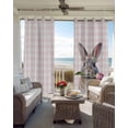 thumbnail image 3 of Pink Easter Blackout Curtains 54 Inch Length 2 Panels Set for Living Room Bedroom, Bunny Tulip Checkered Elegant Pastoral Room Darkening Window Curtains Thermal Insulated Black Out Curtain 52"x54", 3 of 8