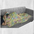 thumbnail image 6 of Chevron Soft Flannel Fleece Throw Blanket, Colorful Geometric Chevron Design with Grunge Properties Modern Graphic, Cozy Plush for Indoor and Outdoor Use, 70" x 90", Multicolor, by Ambesonne, 6 of 6
