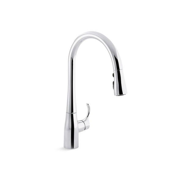 Kohler Simplice Single Hole Or Three Hole Kitchen Sink Faucet With 16 5 8 Pull Down Spout Docknetik Magnetic Docking System And A 3 Function Sprayhead Featuring Sweep Spray Polished Chrome Walmart Com Walmart Com