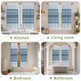 thumbnail image 6 of Blue Ombre Stripe Kitchen Curtains, Farmhouse Striped Gradient Light Filtering Window Curtain Panels, 2Pcs Rod Pocket Window Treatments Set for Living Room Bathroom Bedroom 42x63 Inches, 6 of 9