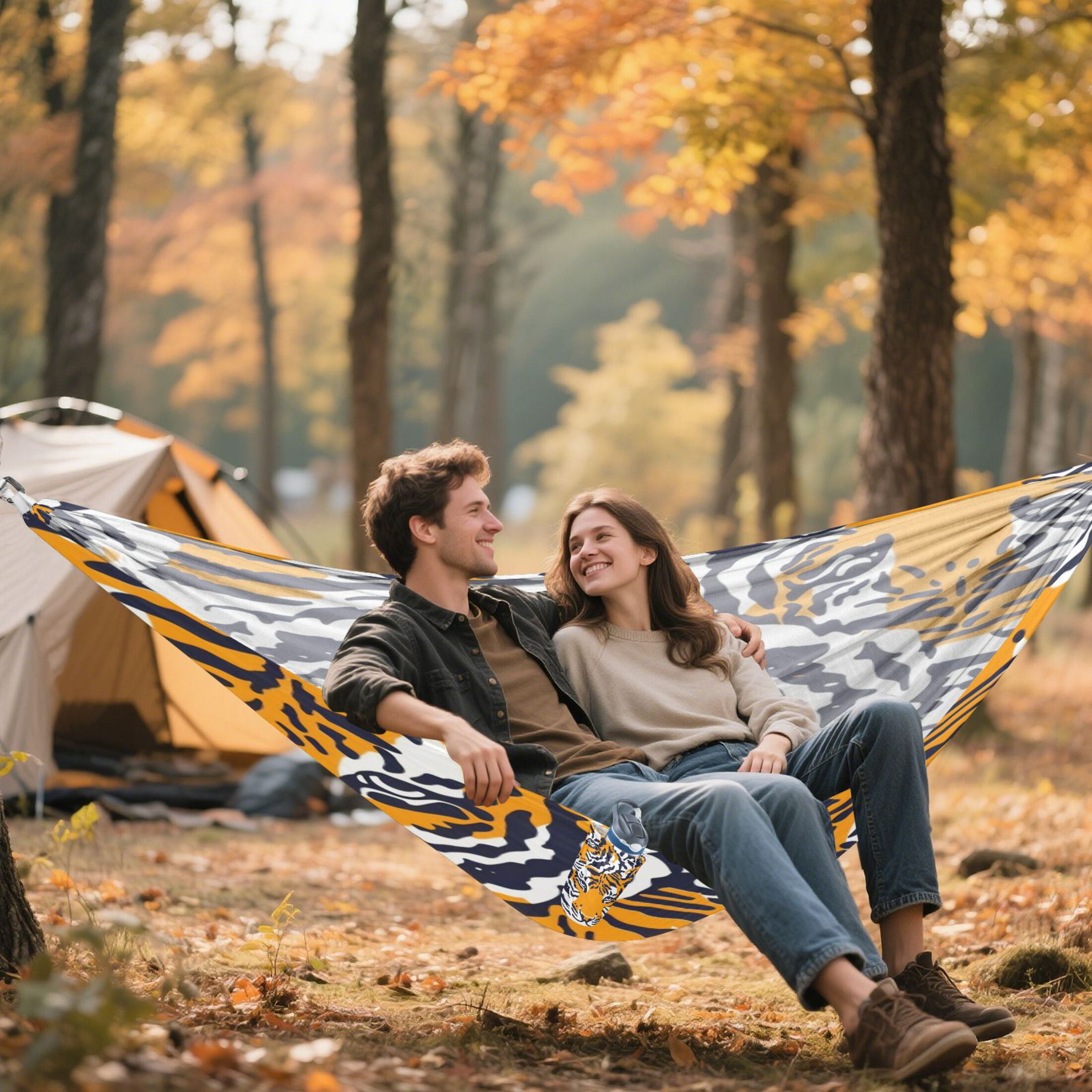 Hammock Camping Hammock Nylon Portable Hammock Travel Camping Hammock Orange Tiger