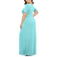 thumbnail image 3 of Xysaqa Plus Size Maxi Dresses for Women, Loose Plain Summer Dresses for Women 2025 Short Sleeve Casual Party Long Dress with Pockets 3X 4X 5X Summer Savings, 3 of 6